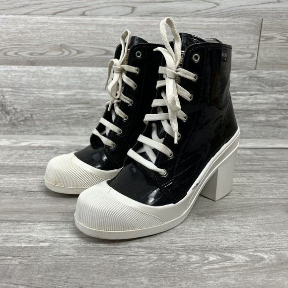 Guess RARE Y2K 1990’s Vintage Spain Made Chunky Black Platform High Top Women 6 - Picture 2 of 10